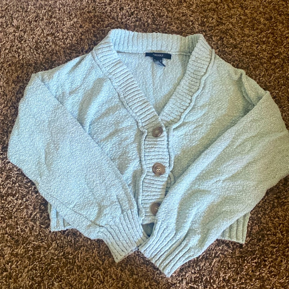 Forever 21 Blue cropped cardigan
